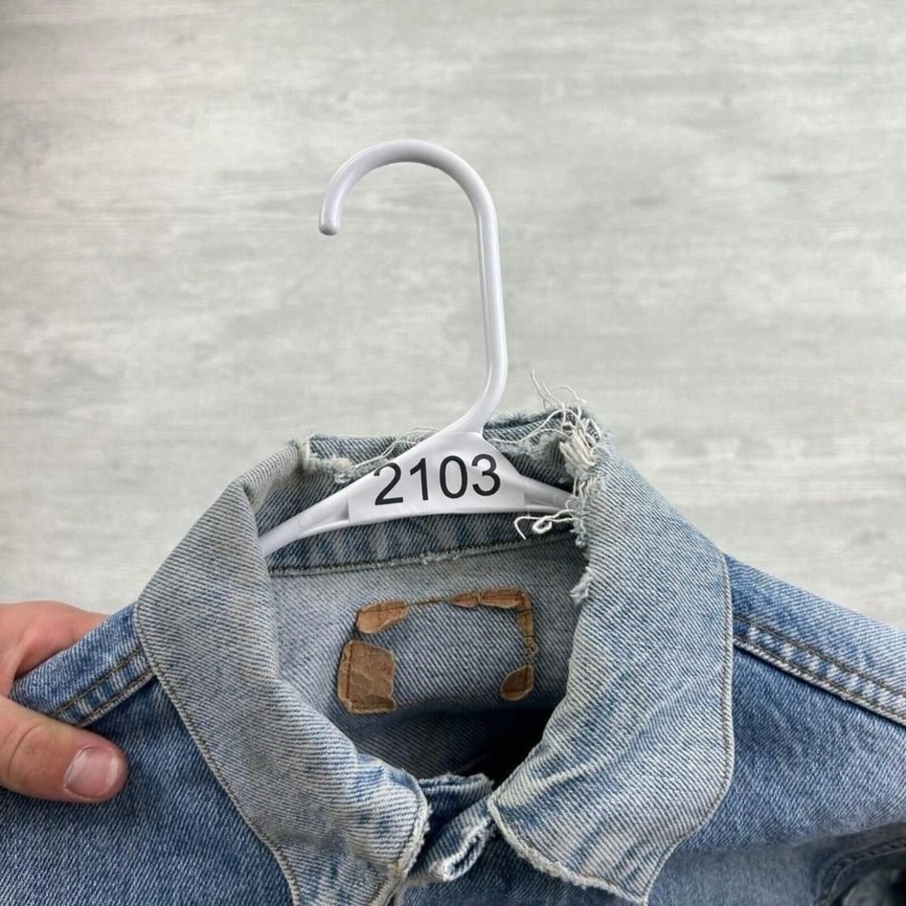 Vintage 80s Levis Type 3 Denim Jacket Mens Small Trucker 2 Pocket Light Wash - Picture 6 of 6